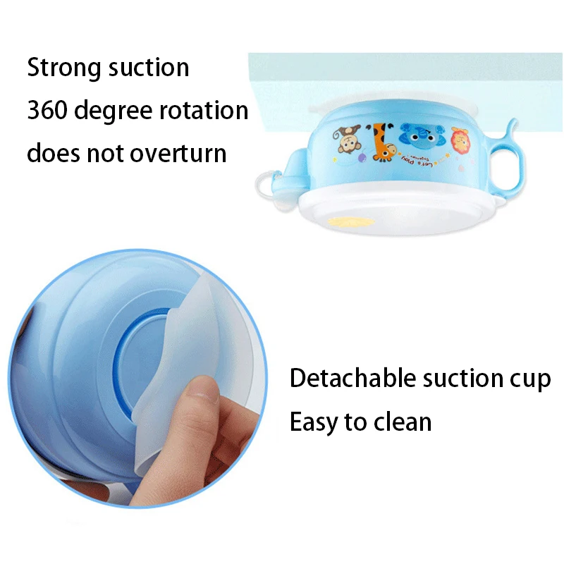 Baby Feeding Bowl Stainless Steel Cartoon Thermal Insulation Strong Suction Dishes With Fork Spoon Kids Training Bowls CL5319 Baby Feeding Bowl Stainless Steel Cartoon Thermal Insulation Strong Suction Dishes With Fork Spoon Kids Training Bowls CL5319