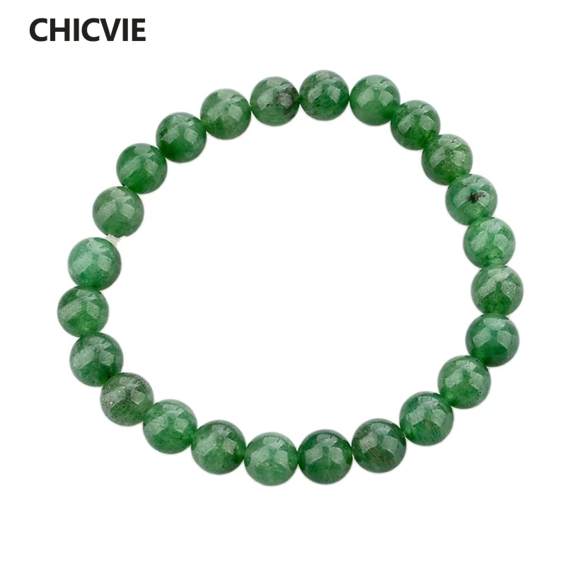 CHICVIE New Green Natural Stone Men Bracelets&ampBangles Charms Beads For Women luxury Jewelry Making Christian Bracelet SBR140389 |