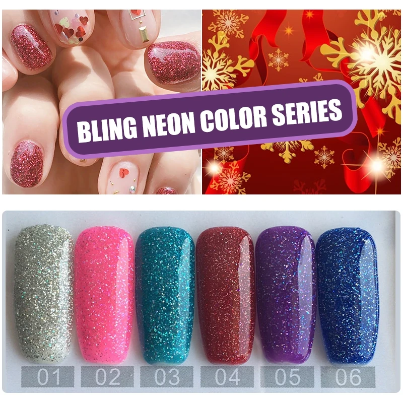 

MIZHSE 6pcs Neon Gel Polish Emerald Green Color Nail Art Semi Permanent Gel Varnish Primer for Nails Manicure Gel Nail Polish