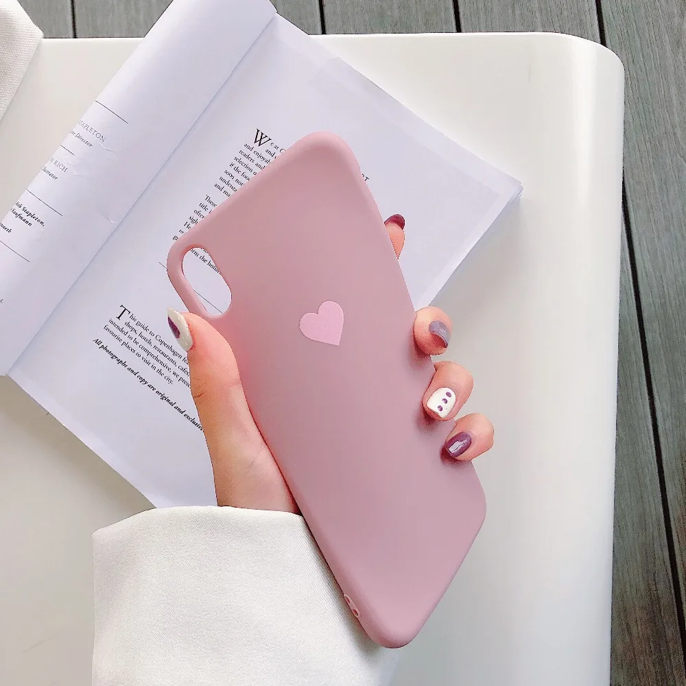 

Fashion Girly Lover Hearts Solid Candy TPU Phone Case For Xiaomi 6 8 8Lite 9 SE Mix 2 2s Redmi 6 Note 7 Pro Soft Silicone Covers