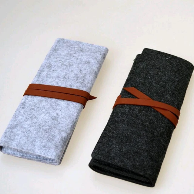 Jianwu Minimalist Felt Pencil Bag Fabric Mini Pencil Case Kawaii Pencil  Boxes