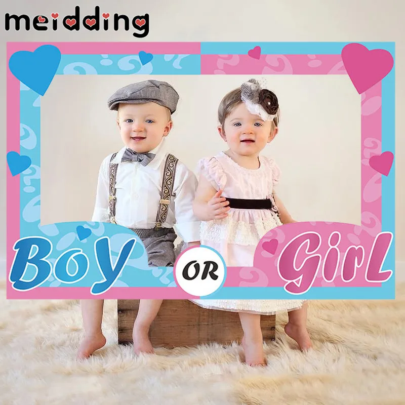 1pcs 50x70cm Boy or Girl Paper Photo Frame Gender Reveal Party