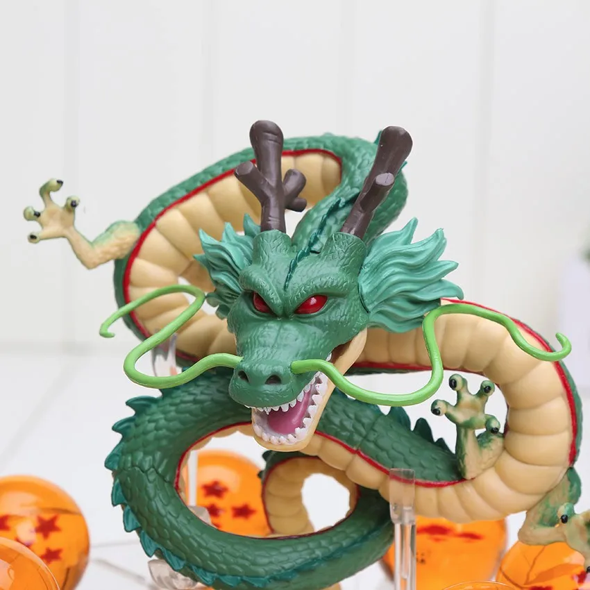 15 см Dragon Ball Z фигурка зеленая Shenron Shenlong ПВХ Фигурки игрушки 7 шт. 3,5 см Стрекоза Z Хрустальные шарики и полка подарок