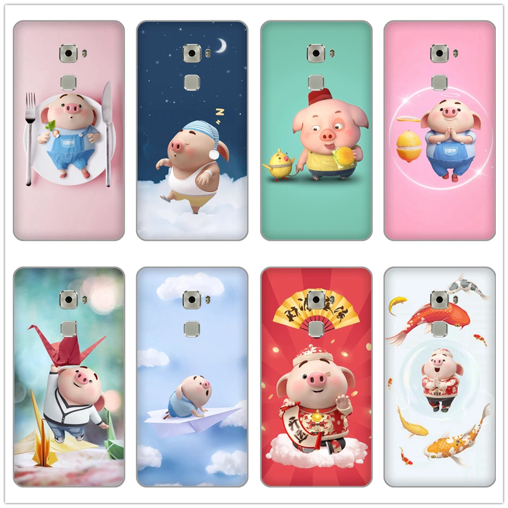 

cartoon funny Piglet happy piggy Soft TPU phone Case Cover for Huawei MATE 10 PRO 7 8 9 P SMART 10 20 8 9 LITE PLUS shell