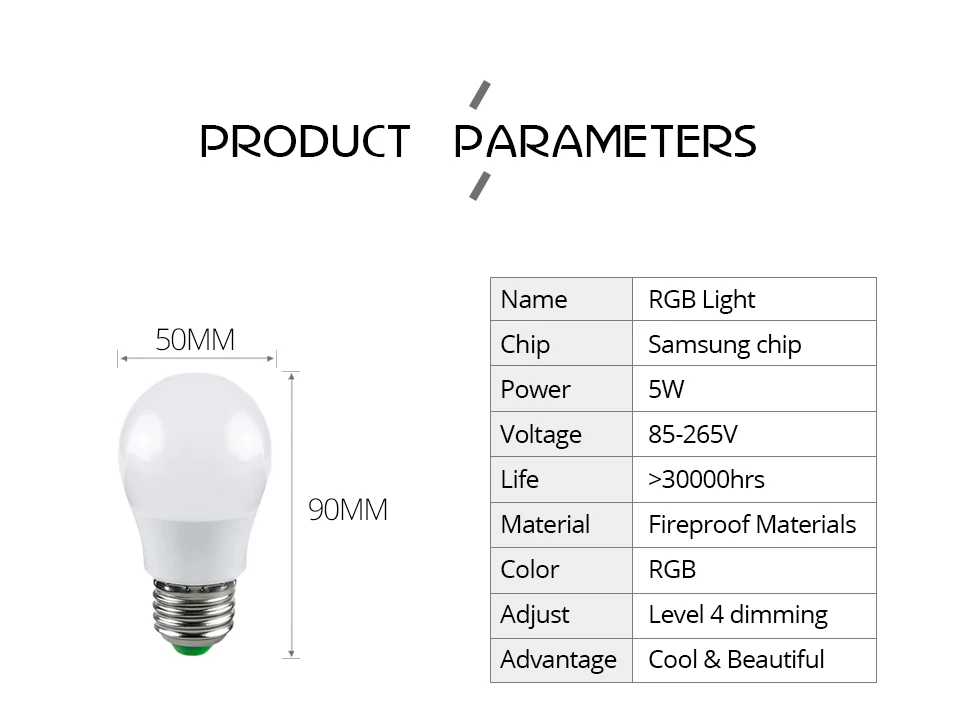110V 220V E27 RGB LED Bulb Light Dimmable 5W RGB Lampada Changeable Colorful LED Lamp With IR Remote Control+Memory Mode (11)