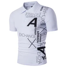 Мужская одежда для отдыха, мужская одежда с коротким рукавом, новинка, с принтом буквы, очень подходит для высокого качества, хлопковая рубашка поло, мужская рубашка