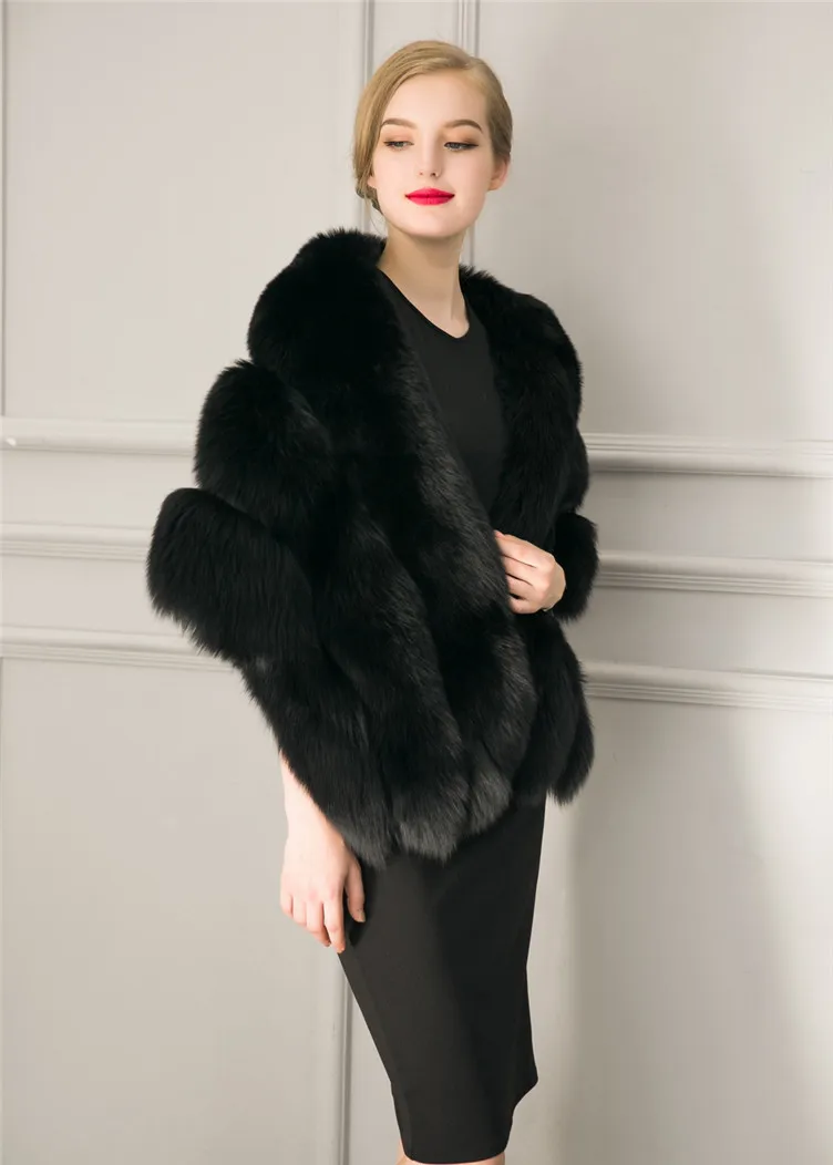 2018 Hcyo Korean version of the imitation of rabbit fur shawl imitation water mane fur grass cloak vest women's coat (3)