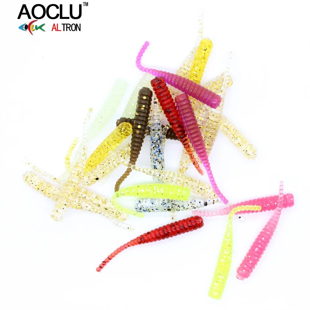 

AOCLU Fishing worm Lure 3.5cm 10pcs/lot Artificial Soft bait Fishing Bait Swimbait Fishing fish shape Worm