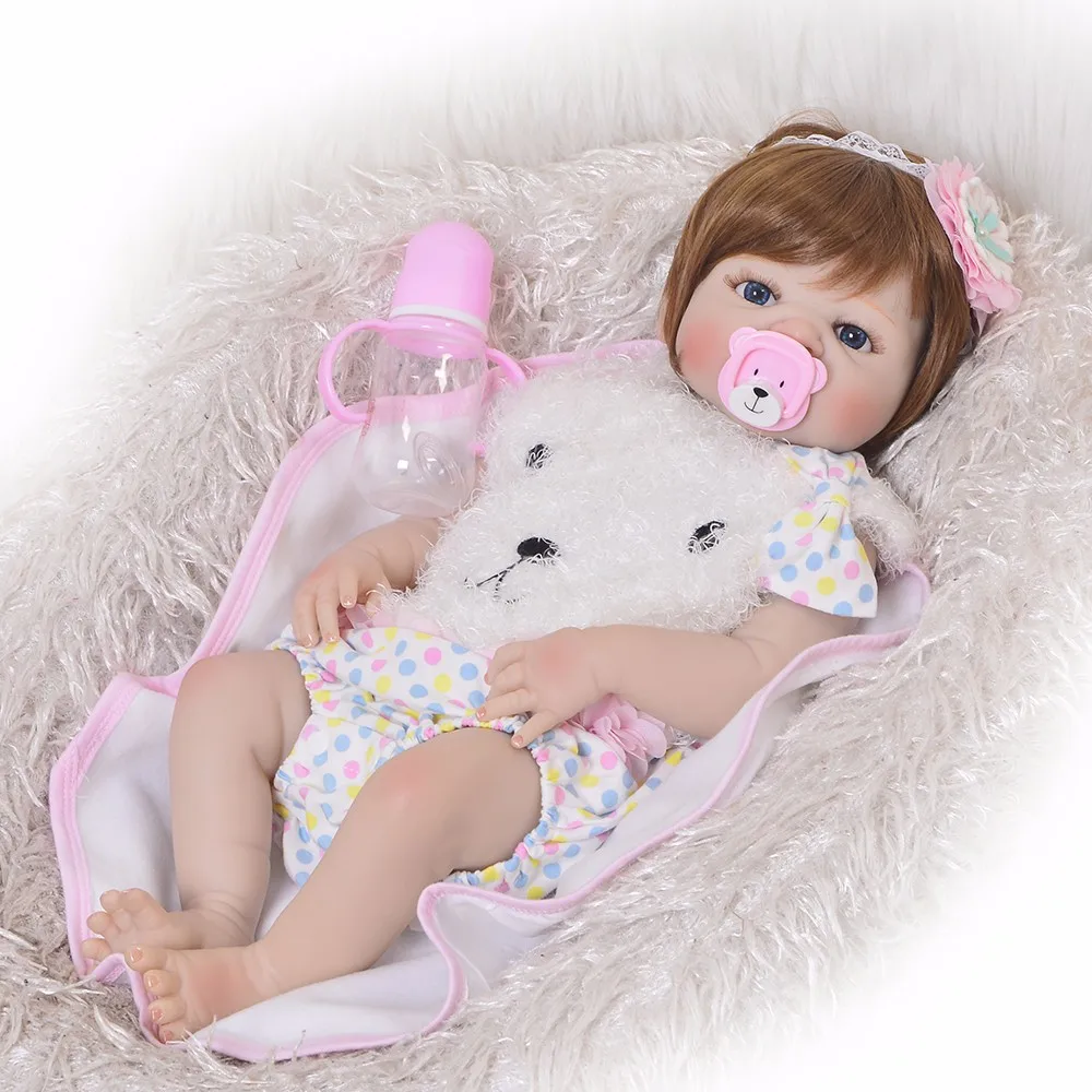 KEIUMI 23 ''модные силиконовые куклы для новорожденных 57 см полностью закрытые