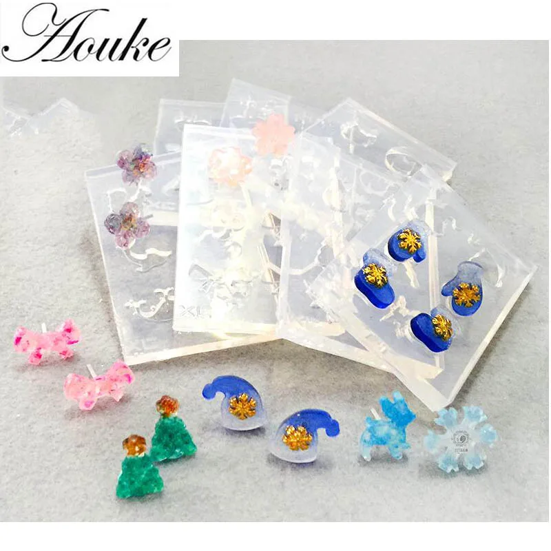 

1PCS Many Kinds Shape glue UV bookmarks mold crystal epoxy clay clay flower color silicone mold Earrings decoration tool