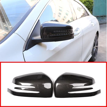 

2Pcs Carbon Fiber ABS Side Door Rearview Mirror Cap Cover Trim For Mercedes Benz A CLA GLA GLK Class W176 W117 X156 X204 2014-17