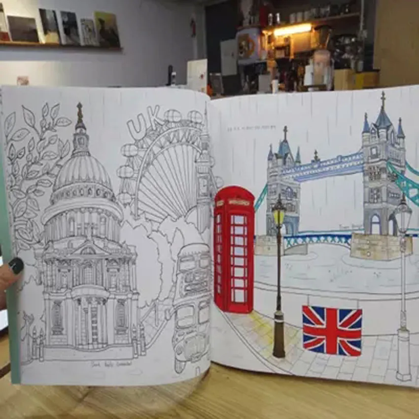 Dream Of Travelers Around The World Coloring Book Graffiti Painted ... Dream Of Travelers Around The World Coloring Book Graffiti Painted ...