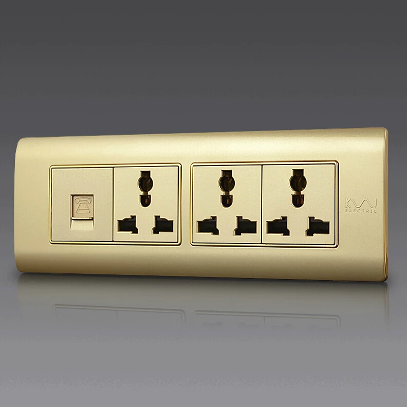 Free Shipping, Kempinski Luxury Wall Triple Electrical Socket With