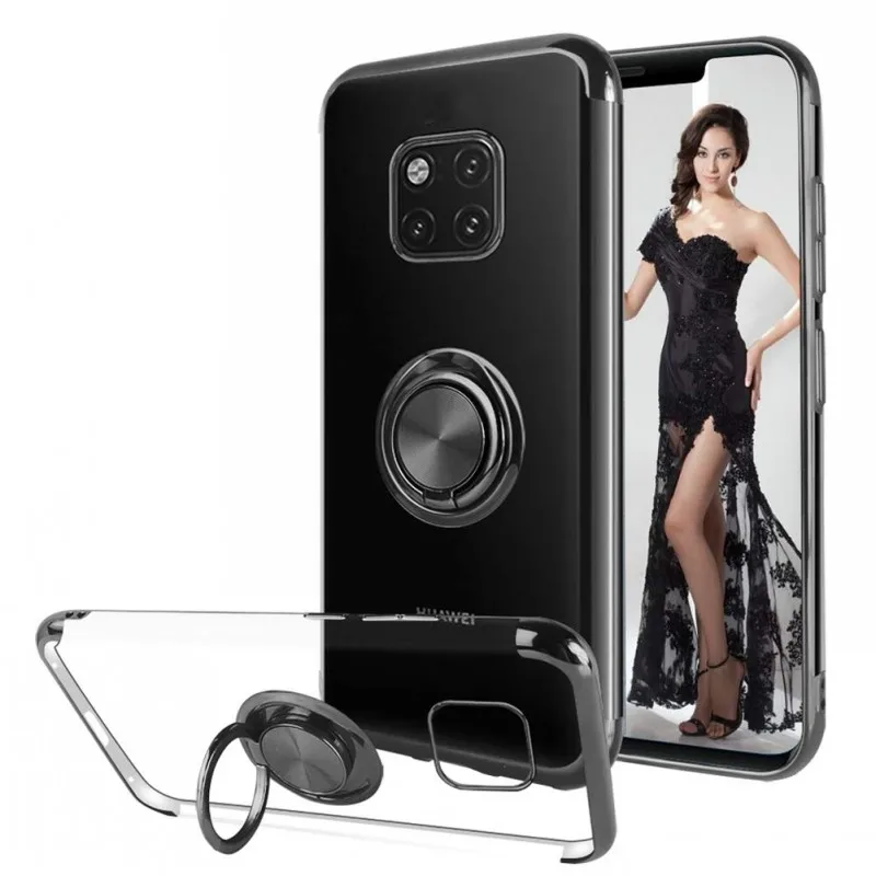 Case For Mate 20 Lite Pro Mate 20 X Cover 360 Rotatable Ring Kickstand Magnetic Car Mount Plating TPU Case For Mate 10 Lite Pro (4)
