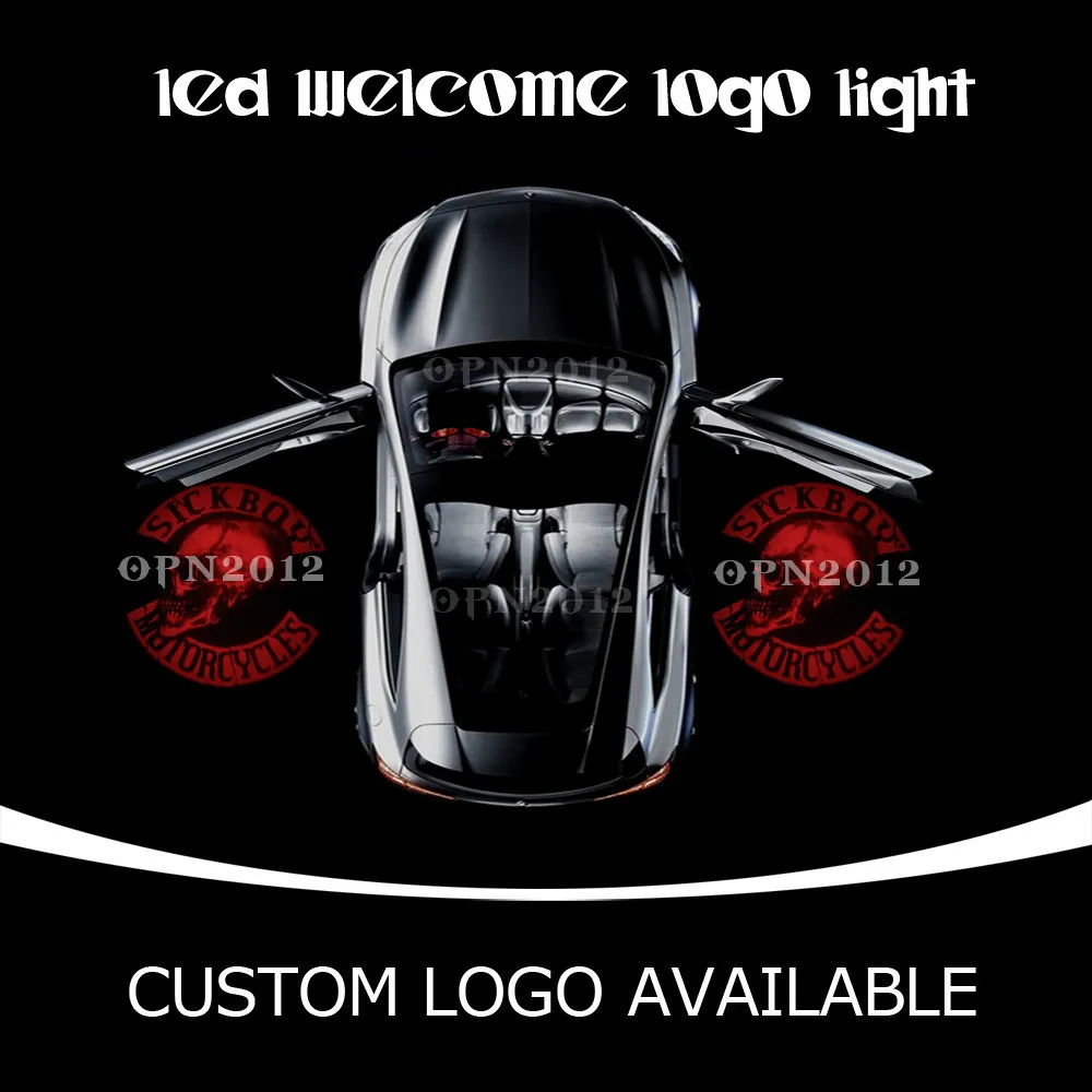 

Car Door LED Logo Light Welcome Laser Projector Ghost Shadow for Sick Boy Motorcycle Puddle Light Step Courtesy Light 2018 Red