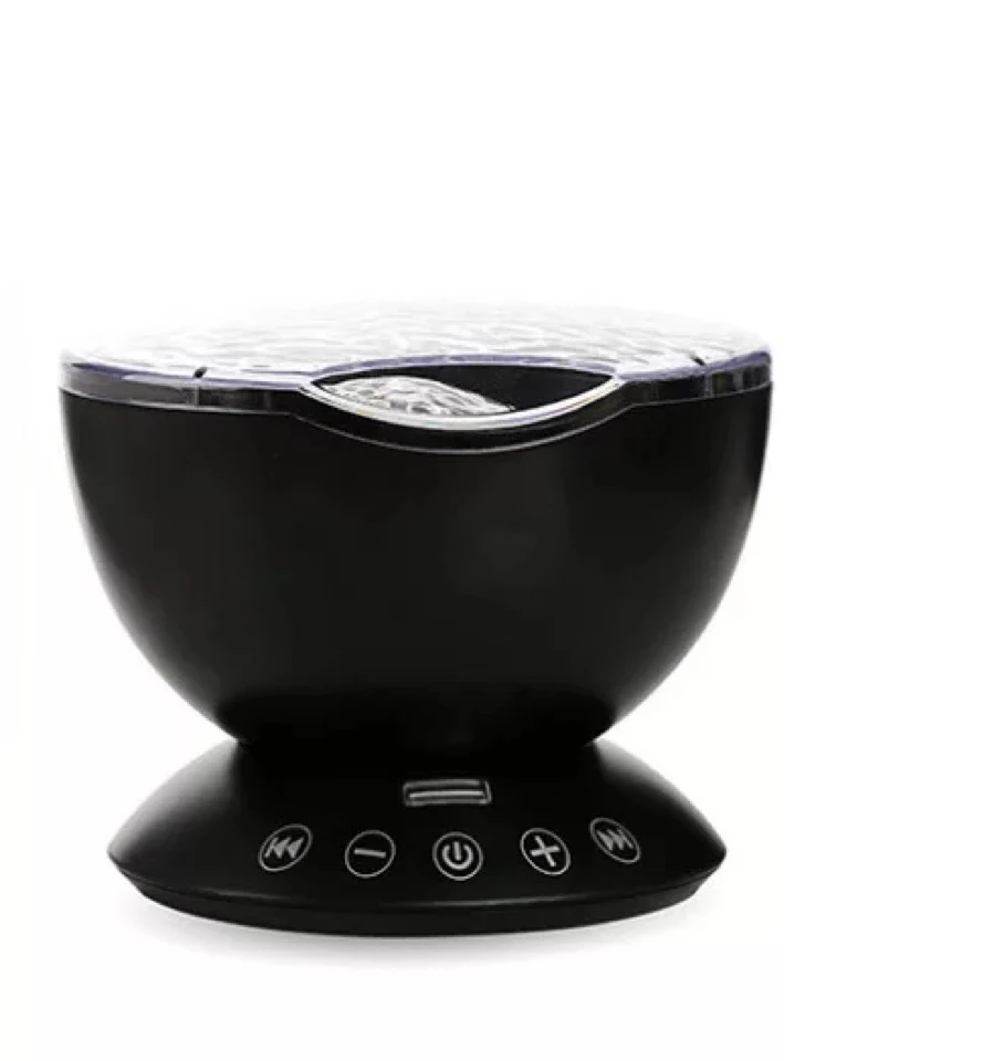 Black Новинка USB Аврора океан ткань проектор звездного неба светодиодный Ночной светильник с пультом дистанционного управления Управление музыкальный плеер Динамик, подарки для детей - Испускаемый цвет: Black