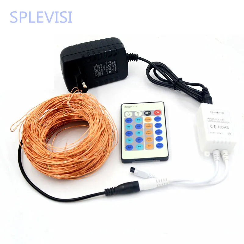 

IP65 Waterproof 50M 165FT Copper Wire 500 LED Fairy String Light for Christmas Holiday Wedding Party Decor + Adater + Remote