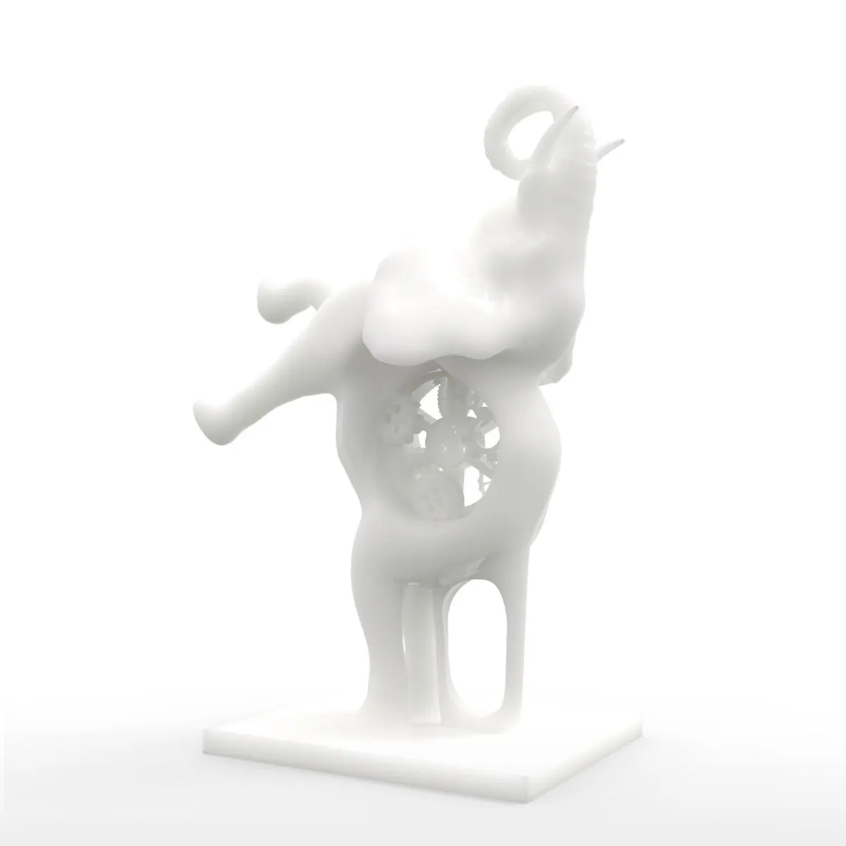 

Tooarts enfeites para casa Mechanic Elephant 3D Printed Sculpture Home Decor Accessories Photosensitive Resin Elephant Escultura