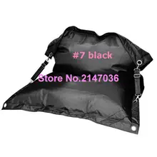 Black Fexible bean bag chair, buggle up garden sofa furnitures, two buckle belts living room seat