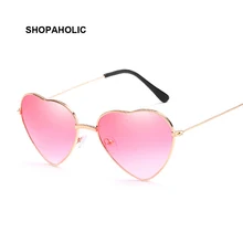 Женские солнцезащитные очки в форме сердца, женские брендовые дизайнерские модные солнцезащитные очки с прозрачными океанскими линзами, розовые женские солнцезащитные очки UV400