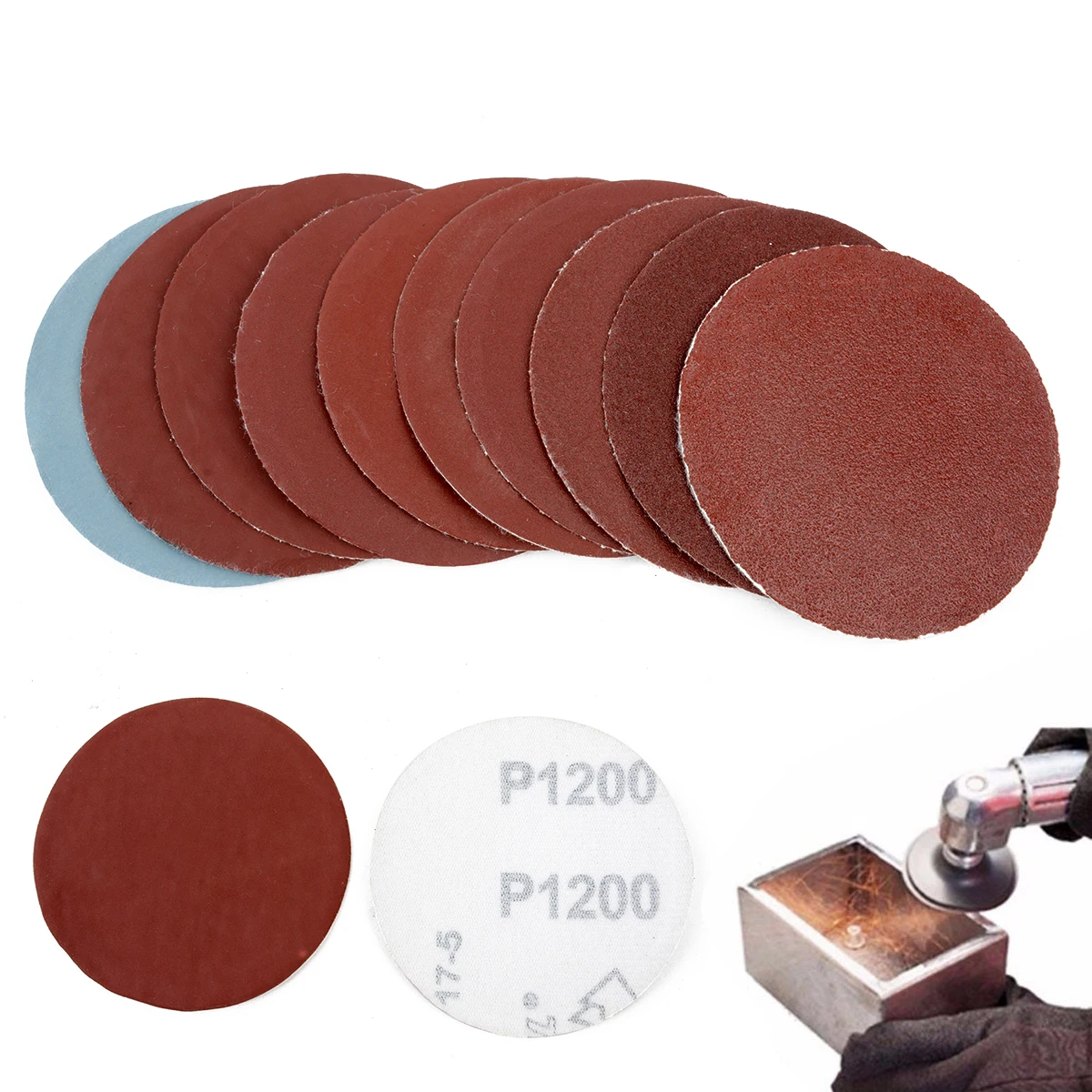 100pcs 75mm 3" Sanding Discs Polishing Pad Sheets Round Sandpaper