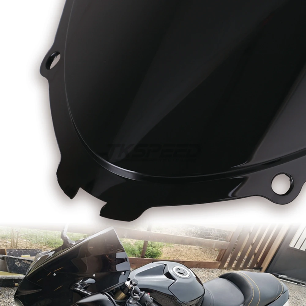 Черный мотоцикл лобовое стекло двойной пузырь для Kawasaki Ninja ZX14R ZX 14R ZZR1400 ZZR 1400 2006 2007