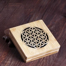 Традиционная винтажная выдолбленная бамбуковая горелка деревянная поверхность горелок твердая древесная катушка ладан курильница Thurible спиральный ладан горелка