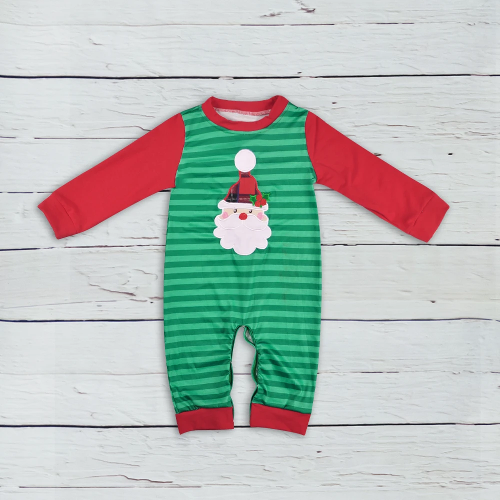 New Fashion Baby Christmas Green Polka Dot Girl Knitted Cotton Winter Jumpsuit  Romper Newborn Boutique Clothing GPF808-237
