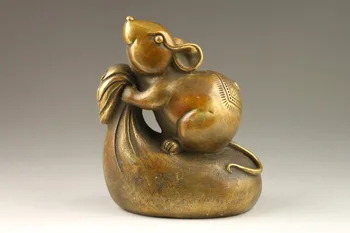 

ymying Chinese Handmade Exquisite Rare Mice Bronze Statue
