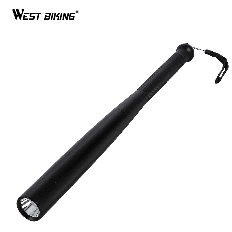 

WEST BIKING Bike Lights Outdoor Emergency LED Torch Bright Baton Outdoor Cycling Self Defense Long Flashlight MTB Bicycle Light