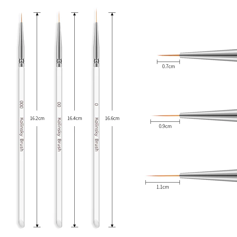 3 шт ручка с кистью для нанесения УФ-геля дизайн ногтей, ручка с кисточкой Раскрашивание Рисование краски салон набор инструментов- MS - Цвет: Светло-серый