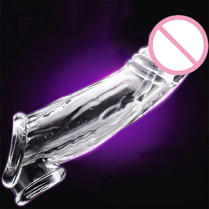 Reusable Delay Enlargement condom 2 rings Silicone Penis Extension Sleeves For man Adults Intimate Goods Condoms Cock Rings | Красота и