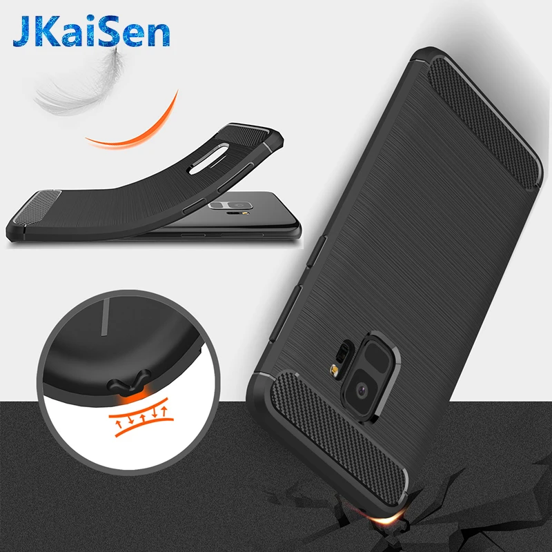 cheap Shockproof Phone Case For Samsung Galaxy A7 2018 S6 S7 Edge S8 S9 Plus Note 8 9 A5 6 8 9 2017 Carbon Fiber TPU Phone Cases Cover