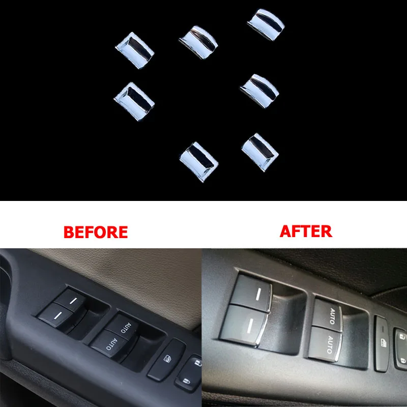 

Silver ABS Car Sticker Window Lifter Switch Control Button Trim For Honda Civic 2016 2017 2018 Left Hand Drive Only