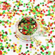 Рождественские-283 смешанные Блестки для ногтей цвета форма цветка 3,0 мм Размер Блестки для дизайна ногтей и DIY рождественские украшения