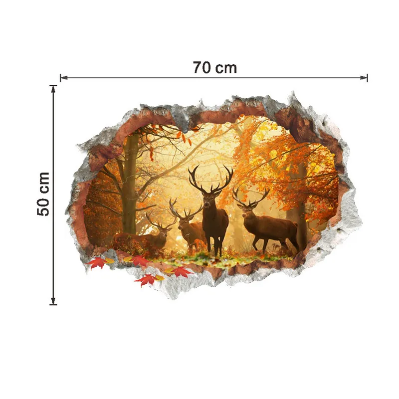 Настенные 3D стерео наклейки wapiti на Рождество стену в виде лося гостиную дом