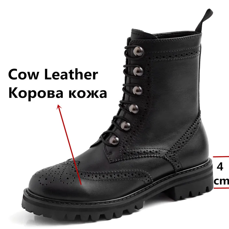 Tanie FEDONAS jakości brogsy z prawdziwej skóry krótkie buty klamra kobiety kostki buty Punk Party buty biurowe kobieta zima Chelsea buty