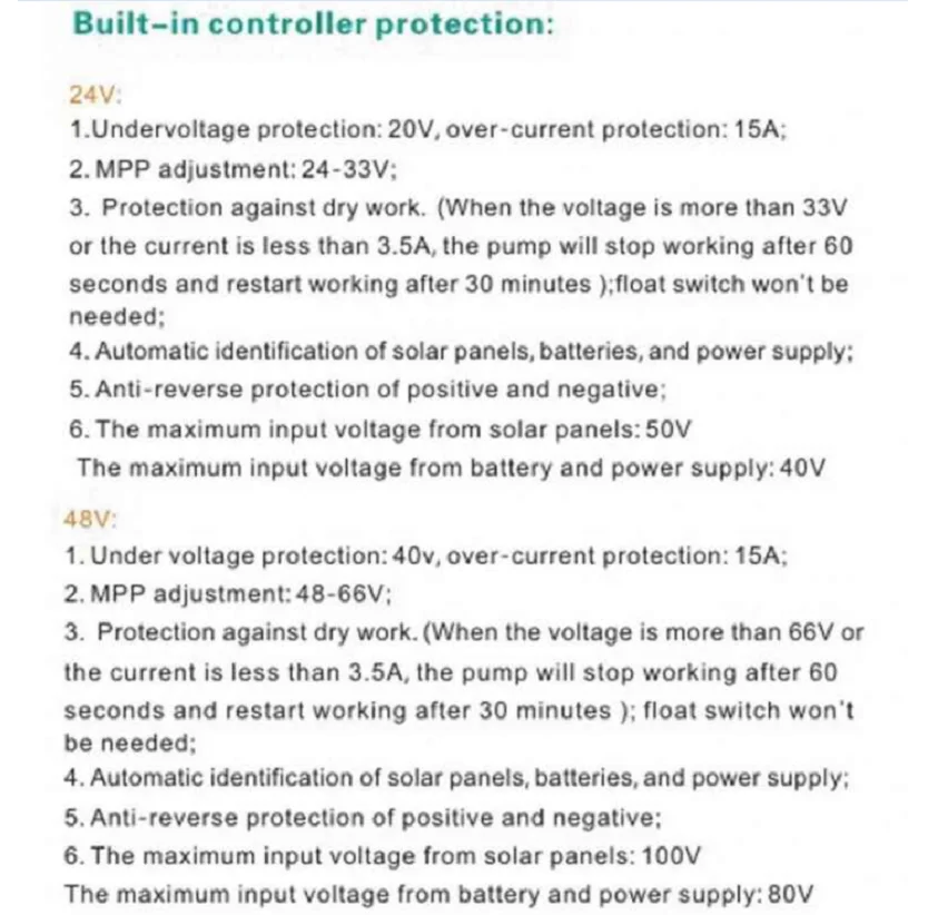 DC24V 400 Вт бесщеточный Солнечный поверхностный водяной насос встроенный контроллер Солнечный водяной насос Макс. Поток 2,5 м3/час SQBE2.5/32-D24/400