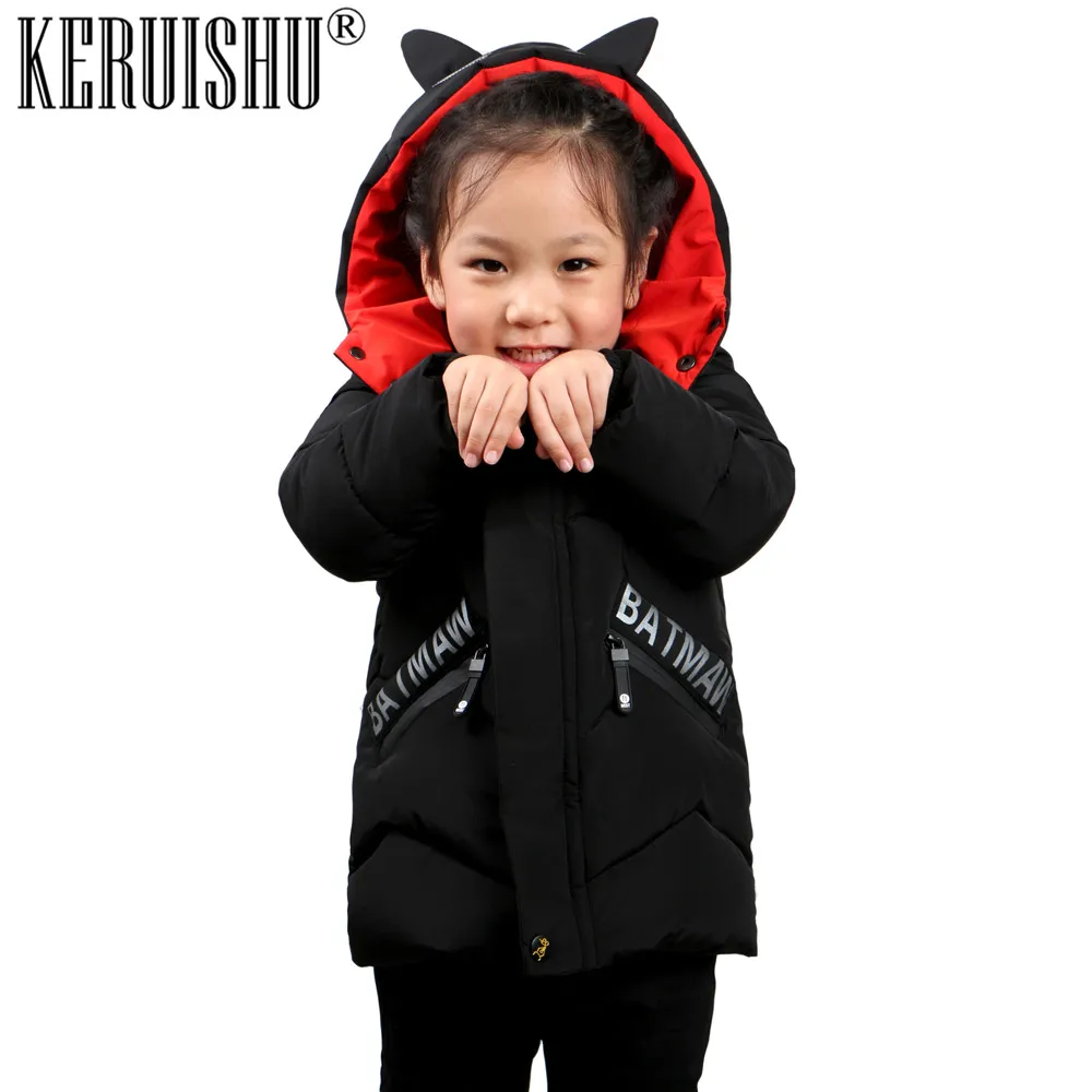 

KeRuiShu Winter Jacket For Girl Clothing New Snowsuit Outerwear Children Cartoon Hoodie Warm Coat Cotton Children's Parka girl