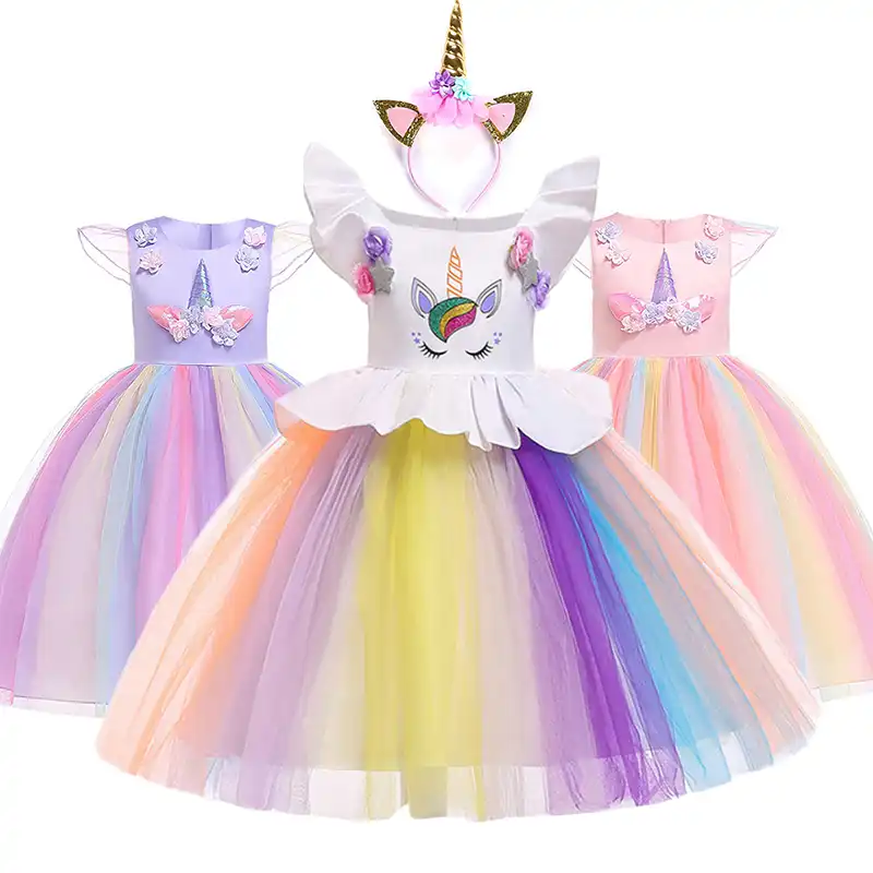 Themed Parties Role Play and More! Princess Unicorn Costume Dress Halloween for Kids Halloween Costume Cosplay Photo Booth
