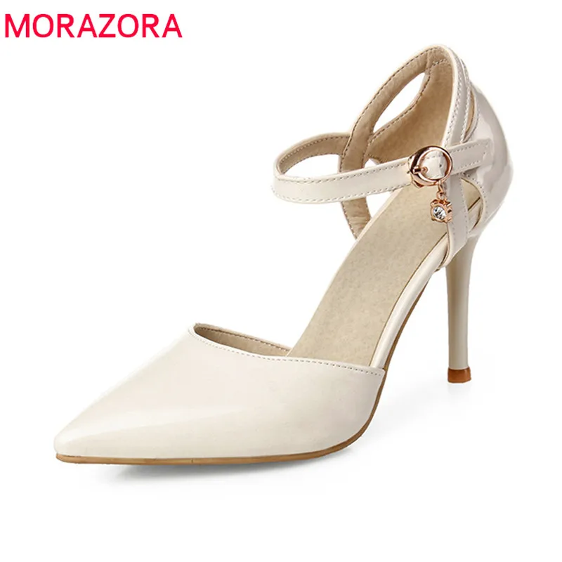 

MORAZORA 2018 new arrive hot sale women pumps Shallow buckle simple comfortable spring summer thin heels pointed toe shoes