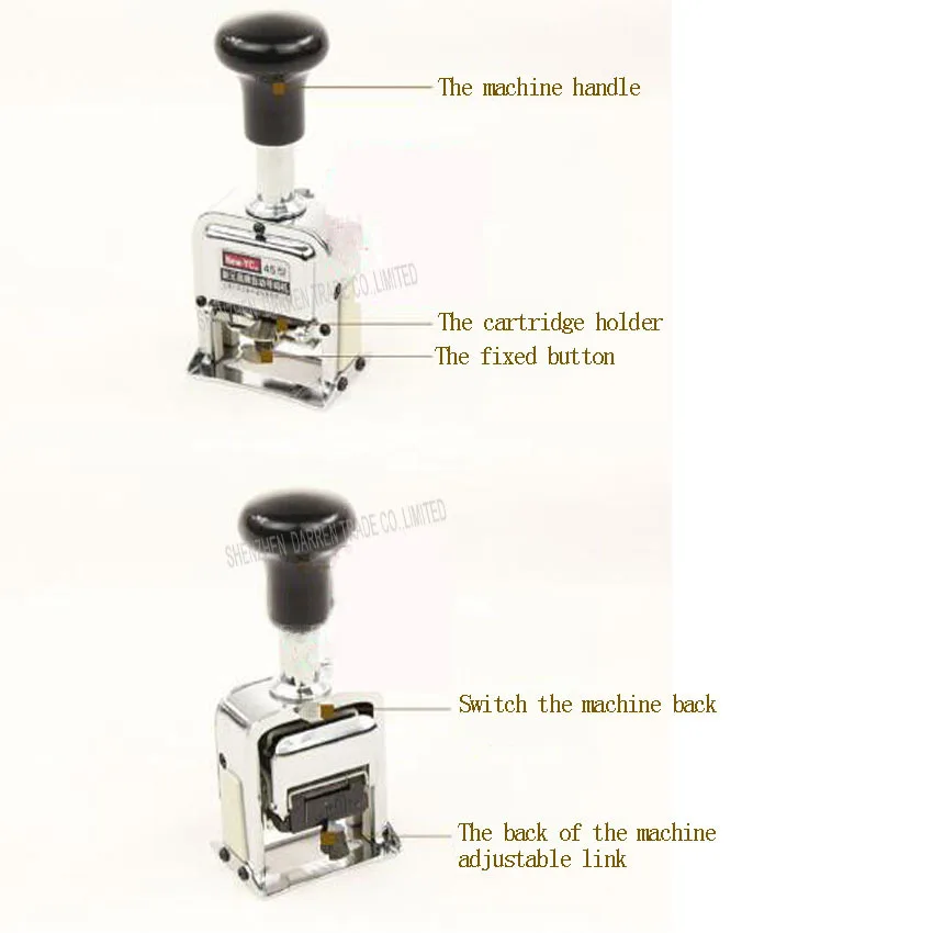1 шт. шесть автоматических пропуск нумерации машина, 45 тип, металлические чернила печатные шестизначные номера, Регулируемый Номер