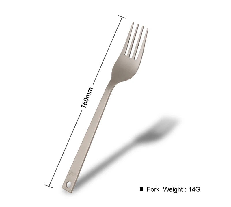 Portable 3 pcs Titanium Cutlery Knife Fork Spoon Camping Picnic Lightweight 49g Cookware Kit