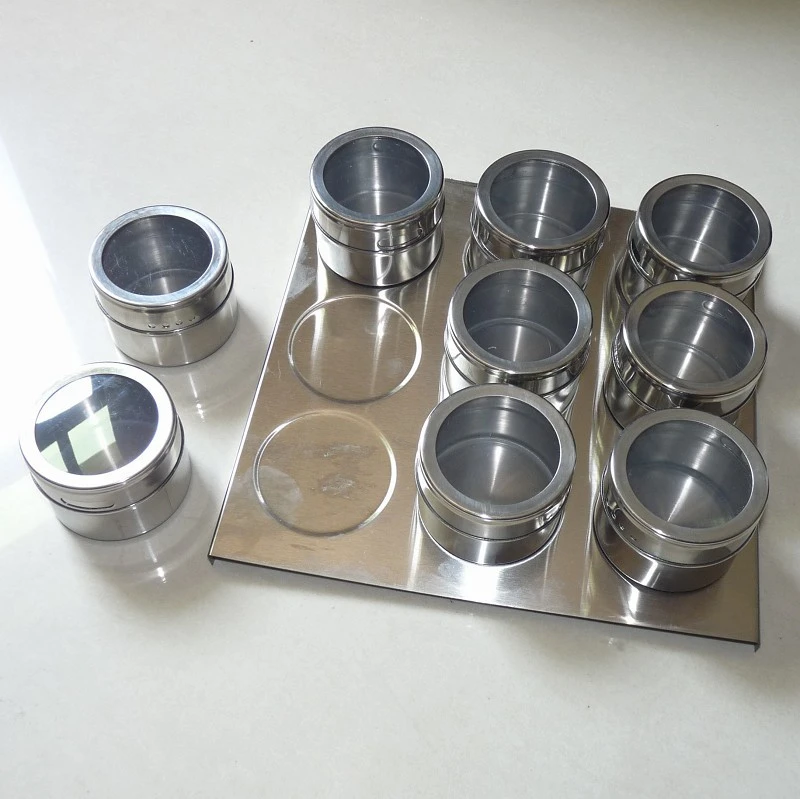 9Pcs Magnetische Kruidenpotjes Magnetische Cruet Kruiderij Kruiden Rvs Condimento Bus Saus Fles Kruiden Gereedschap|magnetic jars magneticmagnetic spice - AliExpress