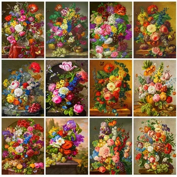 

Huacan Full Square Diamond Painting Flower Home Decor Full Rhinestone Mosaic 5D Diy Diamond Embroidery