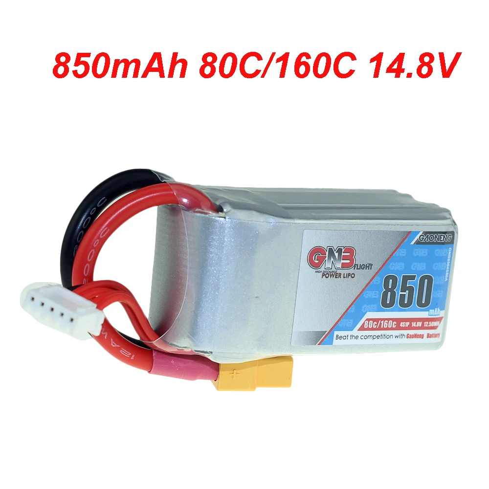 GNB 3S 4S Lipo аккумулятор 850mAh 80C 160C 11,1 V 14,8 V с XT30U-F разъемом перезаряжаемая батарея для радиоуправляемого гоночного дрона