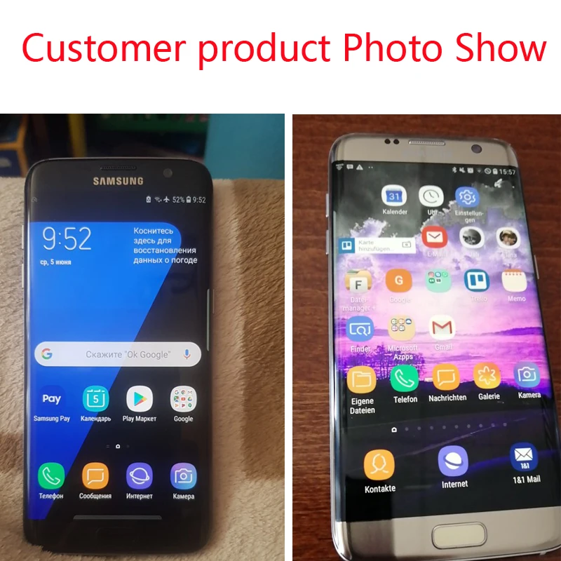 Оригинальный 5 ''дисплей с ЖК экраном рамкой для SAMSUNG Galaxy S7 edge G935 G935F кодирующий