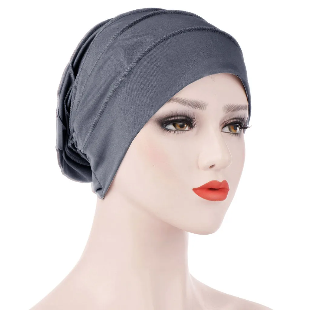 Спальное место# H5 Новая модная женская индийская шляпа мусульманская гофрированная раковая химиотерапия шляпа бини шарф Тюрбан головной убор шапка