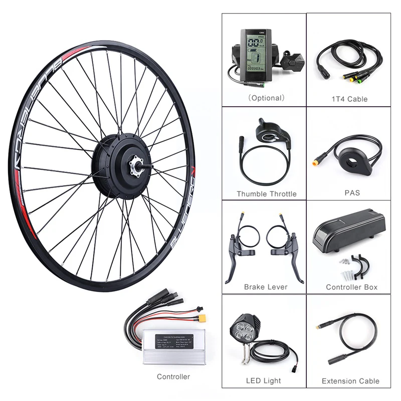 

Bafang 48V 350W Rear Hub Motor Wheel Drive Electric Bike Conversion Kit for 20" 26" 27.5' 700C 850C Colorful Display