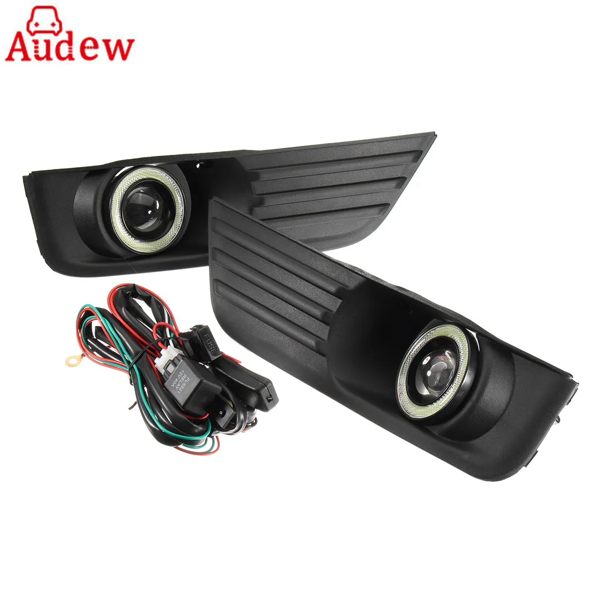 

2Pcs Car Grille Fog Lights With Angels Eyes Daytime Lamp With Wire For Ford/Focus 2004-2007